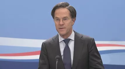 Mark Rutte during his regular weekly press conference on 5 Feb. 2021
