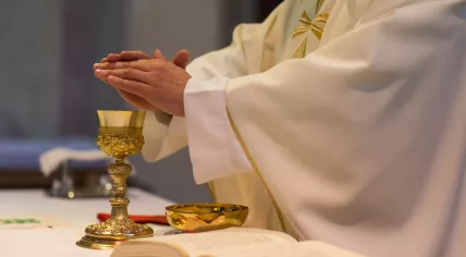 Priest during church mass