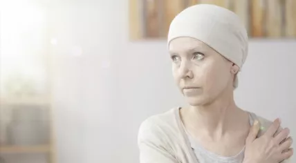 A woman with cancer