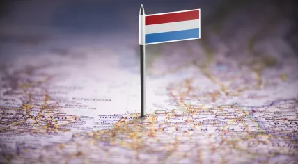 Dutch flag on a map