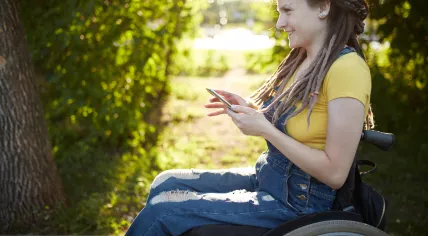 Young woman in a wheelchair