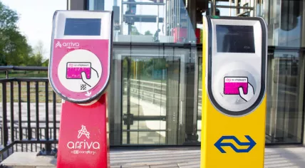 Arriva and NS payment terminals using OV chipkaart