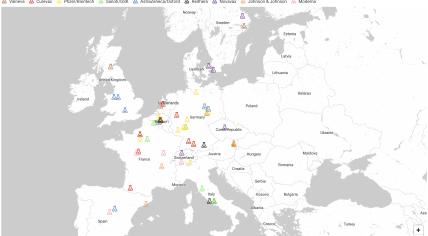 Covid-19 vaccine production plants in Europe