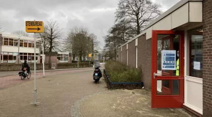 Entrance to a Polling station in Diemen