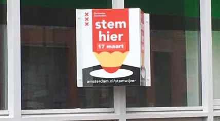 Amsterdam polling station for the 2021 parliamentary election