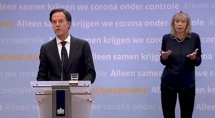 Mark Rutte during a press conference on 23 March 2021