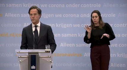 Mark Rutte during a press conference on 8 March 2021