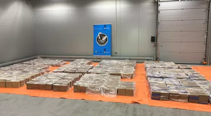 Over 4,000 kilograms of cocaine found at Rotterdam port in a fruit container from Ecuador, 18 March 2021