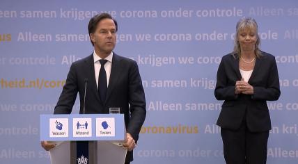 Mark Rutte during a press conference on 13 April 2021