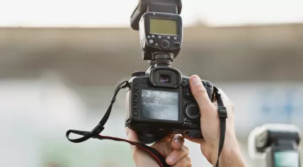 A photographer with a camera.
