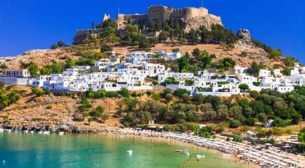 Along the coast of the Greek island of Rhodes