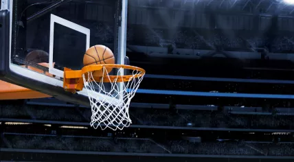 Basket ball with basket