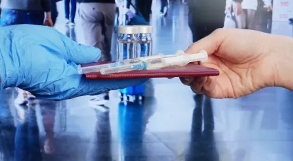 Coronavirus testing at the airport.