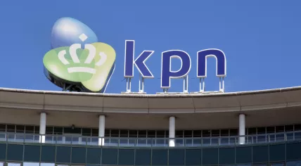 KPN logo on a building in the Hague. 6 Jun 2015.