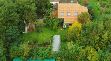 Aerial photo of a farm on Buitenhuizerweg in Ruinerwold where a family was found living in isolation for 9 years, Oct 2019