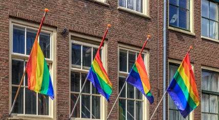LGBT flags in Amsterdam.