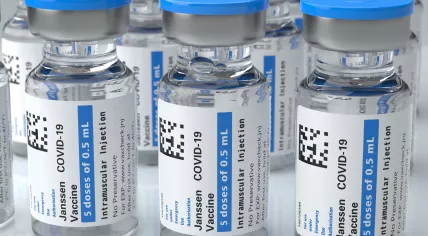 Vials of the Janssen Vaccine against Covid-19. April 14, 2021