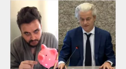 Prankster Alexei Stolyarov, better known as Lexus, dressed as politician Leonid Volkov during a call with Dutch parliamentarians, including Geert Wilders