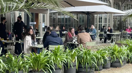 The terrace at Plantage in Amsterdam days after the second coronavirus lockdown. 30 April 2021