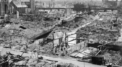 Hoogstraat, Rotterdam after bombing on May 14, 1940