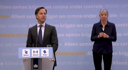 Mark Rutte delivering his opening remarks at a press conference on 11 May 2021