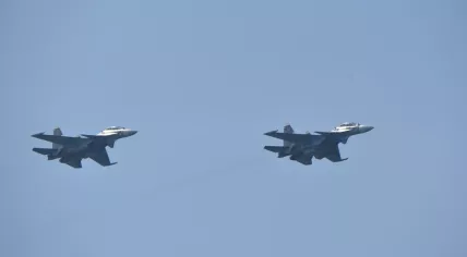 Two Russian fighter jets buzz past the Zr.Ms. Evertsen during a mission with the UK in the Black Sea. June 24, 2021