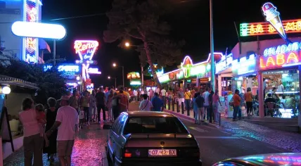 Portuguese town of Albufeira, a popular party destination.