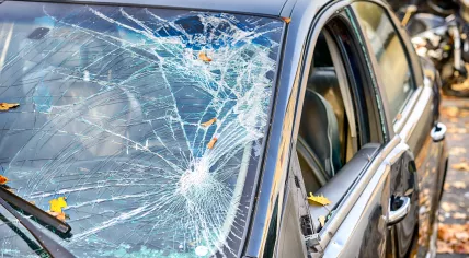 Broken windshield