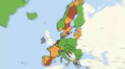 The Netherlands is the only European Union country at the "red" risk level for coronavirus. 17 June 2021