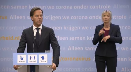 Mark Rutte during a press conference on 18 June 2021