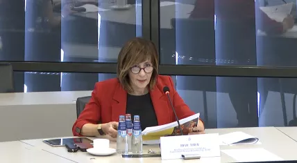 Aura Timen from the RIVM discussing the sudden increase in coronavirus infections with MPs. 13 July 2021