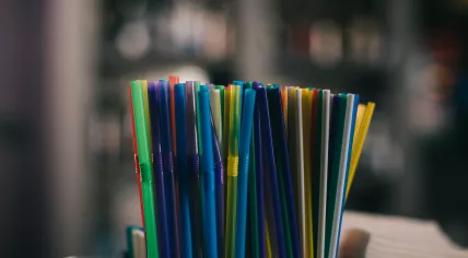 Colorful plastic straws