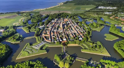An aerial view of Naarden-Vesting on January 1, 2020