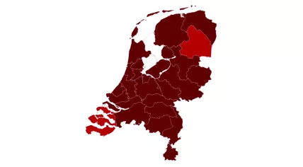 Most of the Netherlands was classified at Severe risk for coronavirus by the Dutch government. 21 July 2021
