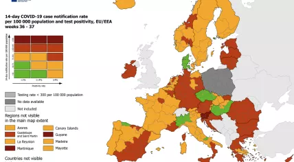 Nine of the twelve Dutch provinces turned orange on  risk level on the ECDC's coronavirus risk assessment map. 23 Sept. 2021