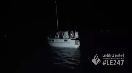 Sailing yacht where 16 Albanians were discovered