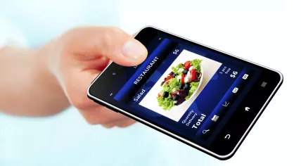 Restaurant menu shown on phone