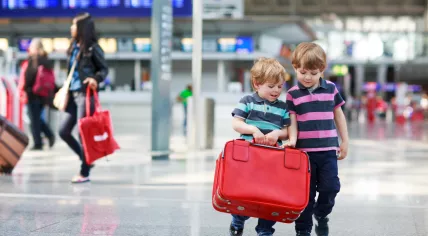 Children at an airport