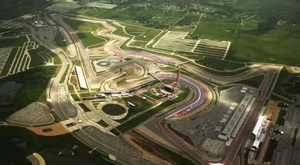 An aerial view of the Circuit of the Americas, located in Austin, Texas.