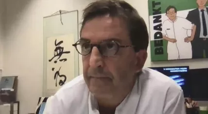 Dr. Diederik Gommers answering questions from the Tweede Kamer during a video call. 23 Nov. 2021