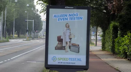 A billboard for spoedtest.nl in Amsterdam