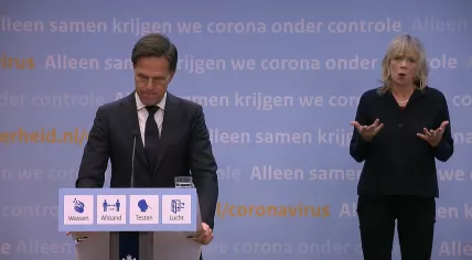 Mark Rutte at a press conference on 12 November 2021