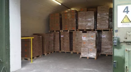 Some 120,000 kilos of illegal fireworks intended for Dutch market found in Rheine, Germany. November 2021