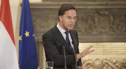Mark Rutte during a press conference in Greece. Nov. 9, 2021