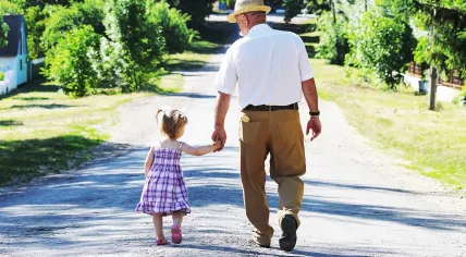 Little girl and her grandfather