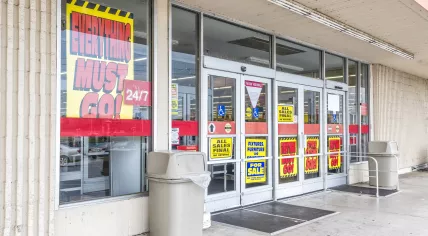 Clearance sale at a bankrupt retailer