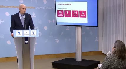 Ernst Kuipers addressing a reporter during a press conference on January 25, 2022