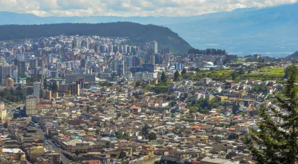 Ecuador as seen from the Panecillo, a 200-metre-high hill of volcanic-origin