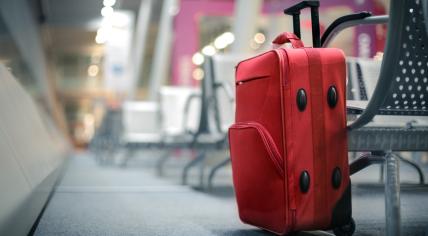 Suitcase at an airport