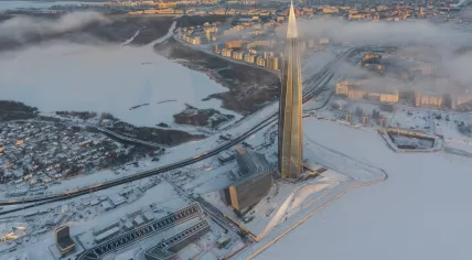 The Lakhta Center in St. Petersburg, Russia. Home to state-controlled natural gas company Gazprom. 8 Jan. 2022